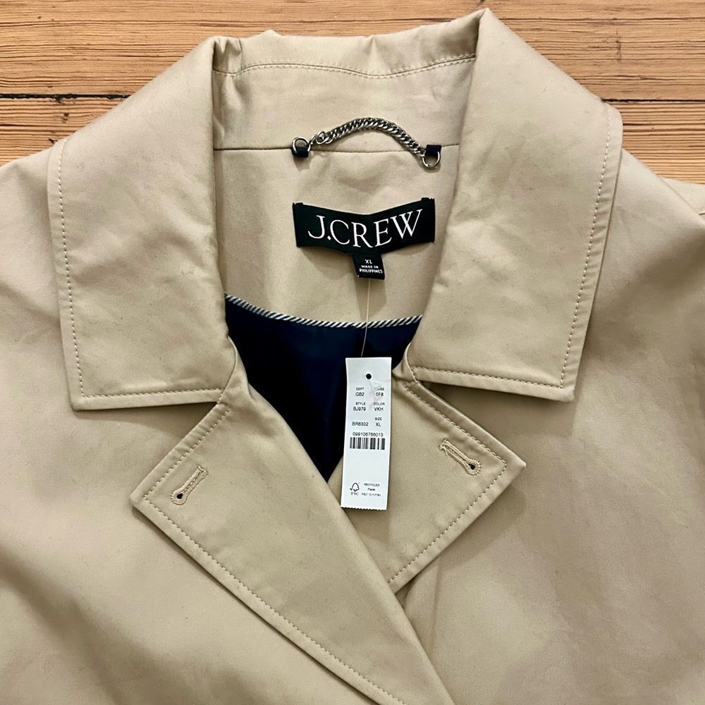 J.Crew Short Trench Coat. Size XL. NWT. - Picture 10 of 15
